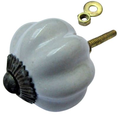 Duck Egg Blue Ceramic Pumpkin Cabinet Knob 40mm by Ironmongery World