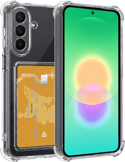 Hoesje Geschikt voor Samsung Galaxy A27 - Met Pashouder en Kaarthouder - Telefoon Hoes Shockproof - Siliconen Case - Back Cover - Shock Proof - Pasjes Houder - Transparant