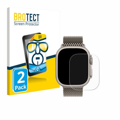 BROTECT - Screenprotector voor Apple Watch Ultra / Ultra 2 / Ultra 3 (49 mm) - Folie Beschermfolie transparant 2 Stuks