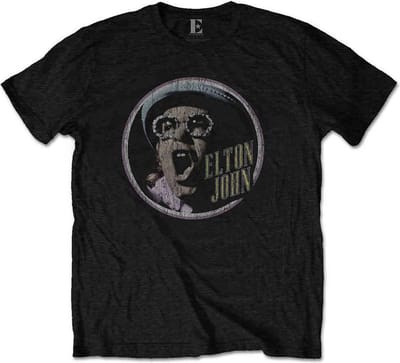 Elton John - Circle Heren T-shirt - S - Zwart