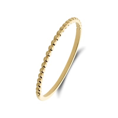 Lucardi Dames 14 karaat geelgouden ring bolletjes - Ring - 14 Karaat Goud - Goud - 16 / 50 mm