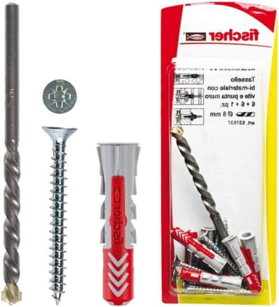 Universele pluggen - Bevestigingspluggen - Muurbevestiging - Dubbel materiaal - 5x25mm - Grijs/Rood