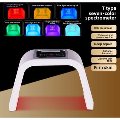 Kleurrijke Spray PDT Spectrometer 7-kleuren Opvouwbaar Masker Instrument, Schoonheidssalon Licht Acne Vlek Led Grote Rij Licht Schoonheidsinstrument British