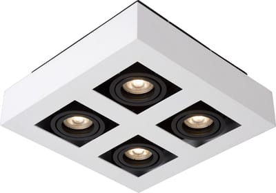 Lucide XIRAX - Plafondspot (Plafondlamp) - LED Dim to warm - GU10 - 4x5W 2200K/3000K - Wit