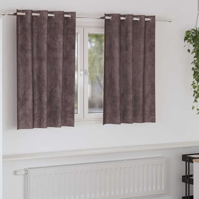 vidaXL Velvet Gordijnen 2 st Bruin 140 x 140 cm Fluweel