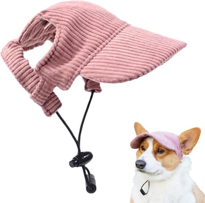 Zomer Pet Baseball Cap voor Honden, Verstelbare Zonnehoed met Oorgaten en Bescherming tegen de Zon (Roze, M)