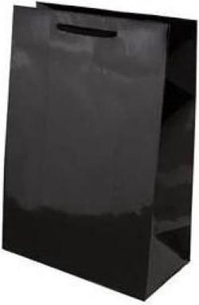 Luxe papieren tasjes, 26x12x35 ZWART (10 stuks)