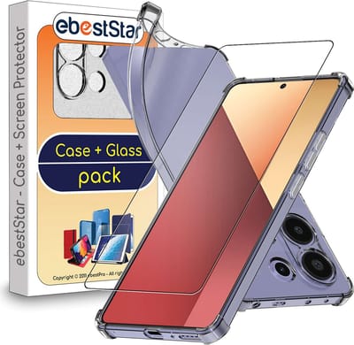 ebestStar - Hoes geschikt voor Xiaomi Redmi Note 13 Pro 4G, Silicone Slim Cover Case, Versterkte Hoeken en Randen hoesje, Transparant + Gehard Glas