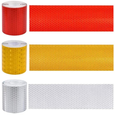 Allecto - Reflecterend Plakband - Weerbestendig - 3 Rollen van 5 cm x 3 m - Veiligheidsband voor Voertuigen - Multicolor - Perfect voor Trappen en ...