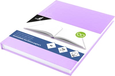 Kangaro dummyboek - A5 - pastel paars - 160 blanco pagina's - hard cover - schetsblok