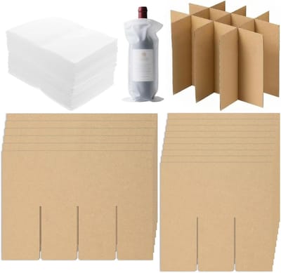 Glaswerk Beschermingsset - Verpakkingsdozen Verdelers - Verhuizen Opslag - Drielaags Golfkarton - 16x12x12 inch dozen - Bruin