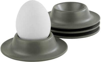 APS Eierdopjes - Melamine Eierdop Houder voor Ontbijt - Stapelbaar - Grijs - 4 stuks