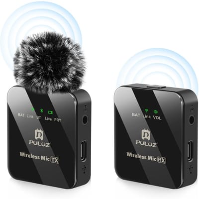 Microphone sans fil PULUZ One-Trigger-Two à pince, portée de transmission de 10 m, anti-bruit intelligent One-Trigger-One gray