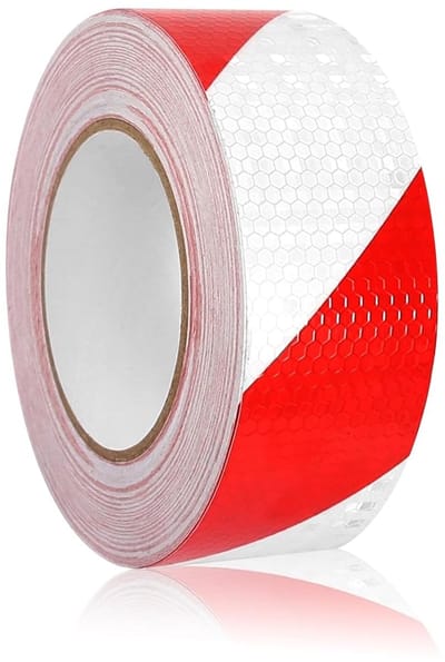Sterke Reflecterende Tape Rood Wit Zelfklevend 25m x 5cm voor Veiligheid Fiets Motor Voertuig
