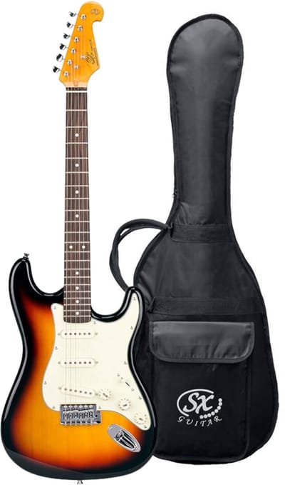 Elektrische gitaar - SX SST62-3TS - Retro Series 62 - ST-model - 3x Single Coil - Vintage Tremolo - 3-Tone Sunburst - Inclusief gigbag