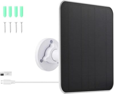 Zonnepaneel Deurbel - Oplader Vervanging - Apparaat Opladen - IP65 Waterdicht - 5 Watt - Wit