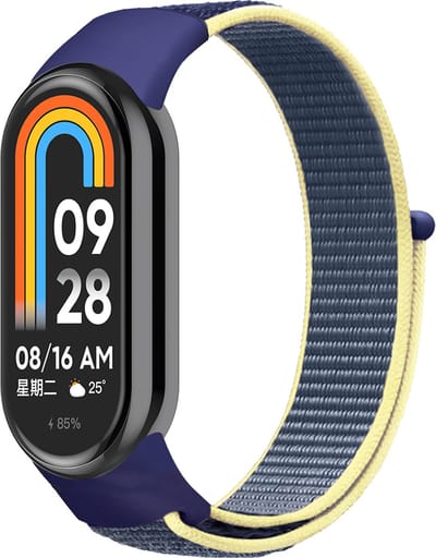 By Qubix - Sport loop nylon bandje - Donkerblauw - Geschikt voor Xiaomi Smart Band 8 / 9 / 10
