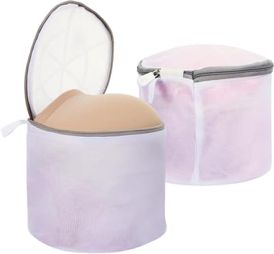 Set van 2 wasnetten voor lingerie, ronde waszakken met rits, ideaal voor bh's, sokken en ondergoed