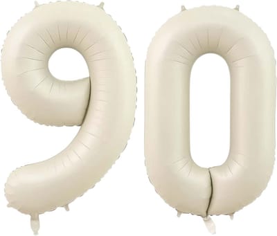 Cijfer Ballonnen Ballon Cijfer 90 Verjaardag Versiering Feest Helium Ballonnen Cijferballon Folieballon Wit Xl Formaat