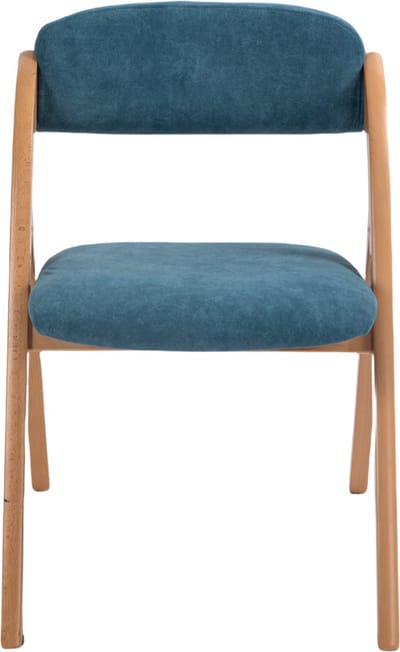 HOMEFUN Opvouwbare Stoelen met Gepadding Zitvlak, Set van 2 Houten Stapelbare Eetkamerstoelen met Afneembare Hoes, Extra Opvouwbare Gastenstoel voor Keuken, Kantoor, Trouwfeest, Feestje en Picknick, Blauw
