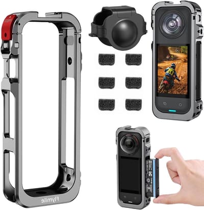 Metalen frame kooi - Beschermhoes camera - Actiecamera uitbreiding - Veelzijdige montage - 1/4 inch - Zwart