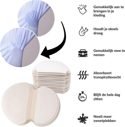 Okselpads 40 stuks -Okselpads - anti zweet pads - zweet pads - anti transpirant pads - overmatig zweten - zweet oksels
