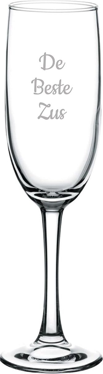 Gegraveerde Champagneglas 16,5cl De Beste Zus