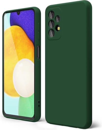 Solid hoesje Geschikt voor: Samsung Galaxy A32 5G Soft Touch Liquid Silicone Flexible TPU Rubber - Groen