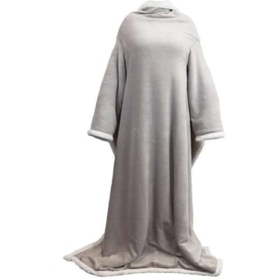 Unique Living - Plaid Lars met mouwen Chateau Grey -140x180cm