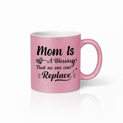 Mom Is A Blessing Roze Koffiemok - Volledig Roze Keramische Beker - 330ml - Verjaardagscadeau voor Moeder