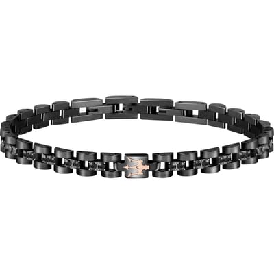 Maserati - JM420ATJ01 - heren - armband - roestvrijstalen - kristal - Zwart - 22 CM