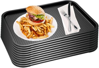 APS Fast Food Serveertablet - Breukbestendig - Vaatwasserbestendig - Zwart - 35x27cm - Set van 10