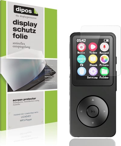 dipos – 4x Matte Beschermfolie geschikt voor LICAEVEY MP3-Player | Krasbestendige & antireflecterende Screenprotector Ultra-Thin