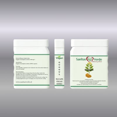 Sanitas Verde Guggul Extract 500 mg 10% Guggulsteronen Cholesterol Vetstofwisseling 90 Vegan Capsules
