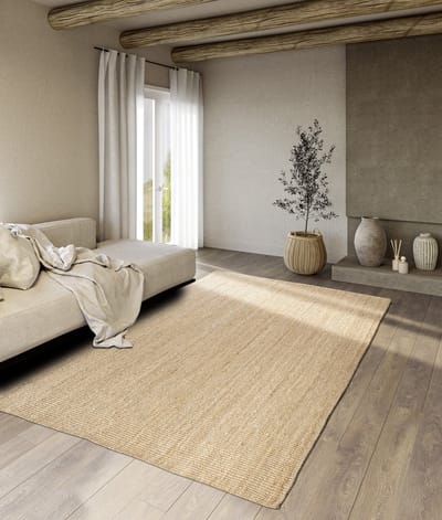 Flycarpets Villeroy & Boch - Jute Vloerkleed - Rosalie - Naturel / Goud - 80x300 cm