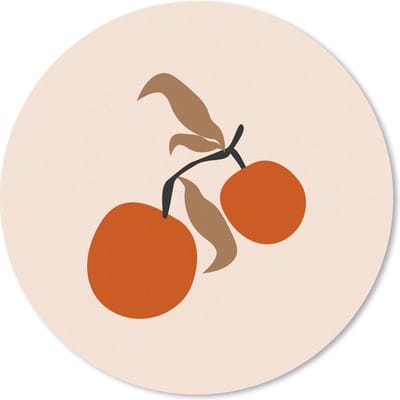 Muismat rond 20x20 cm - Mousepad Zomer - Appels - Pastel - Ronde muismatten