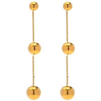 Gouden Kleur Bolletjes Kralen Hanger Oorbellen Voor Vrouwen Meisje Sieraden Cadeau Feest goud