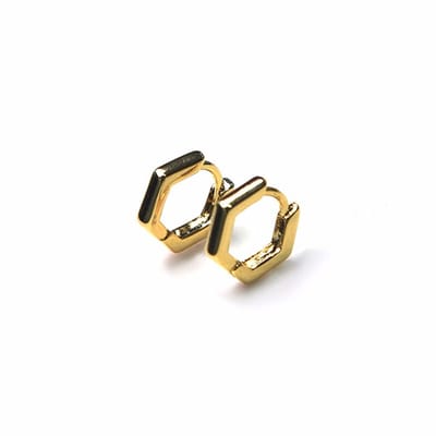 Rectangular Hoop Earrings Gold 14K