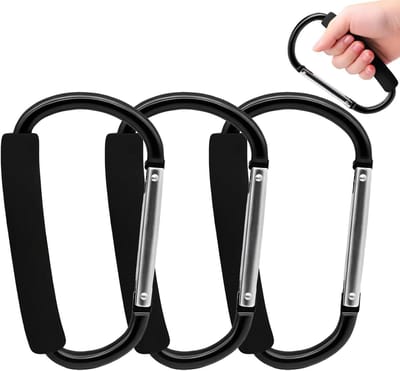 Karabijnhaak Set - Robuuste Clips - Buitenactiviteiten Organiseren - Premium Aluminium - 2 Stuks - Zwart