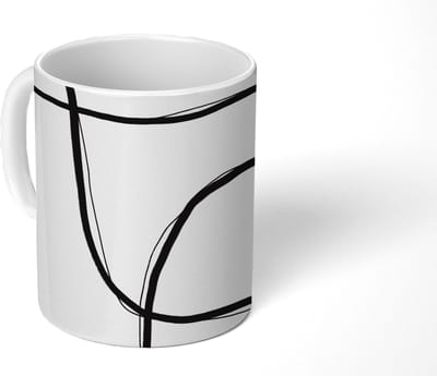 Mok - Koffiemok - Abstract - Pastel - Minimalisme - Mokken - 350 ML - Beker - Koffiemokken - Theemok