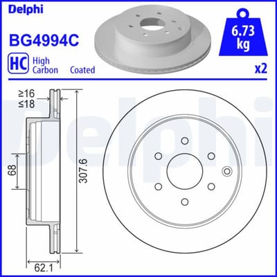 Remschijf DELPHI BG4994C