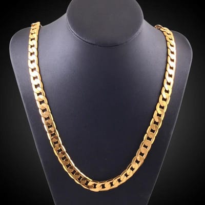 40-60CM Sterling 18K goudkleur 8MM Kettingen Klassieke zijwaartse ketting voor Mannen vrouwen Fijn Juwelen Bruiloft feest 60cm gray