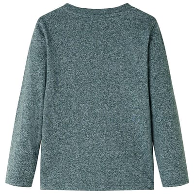 vidaXL - Kindershirt - met - lange - mouwen - 104 - gemêleerd - donkergroen