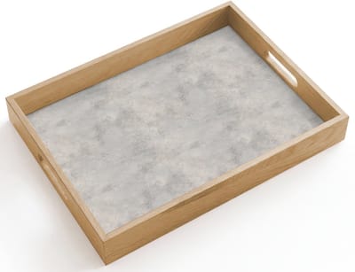 Dienblad hout 40x30 cm - Schootdienblad - Grijs - Beton - Industrieel - Borrelplank rechthoek - Plateau dienbladen