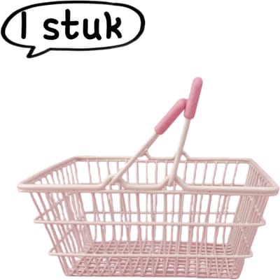 1 stuk - Mini boodschappenmand - Draagbare smeedijzeren opbergmand met handvat - Camping picknickmand - Smeedijzeren snackmand - Gefrituurde voedselmand - 8*13,5*9cm - Roze