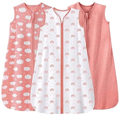 Baby Slaapzakken 0,5 Tog voor 12-18 Maanden - Zomer Slaapzak - 3 Pack 100% Katoen - Draagbare Deken voor Pasgeboren en Peuter