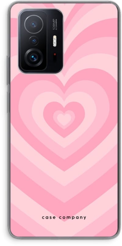 Case Company® - Hoesje geschikt voor Xiaomi 11T hoesje - Hart Roos - Soft Cover Telefoonhoesje - Bescherming aan alle Kanten en Schermrand