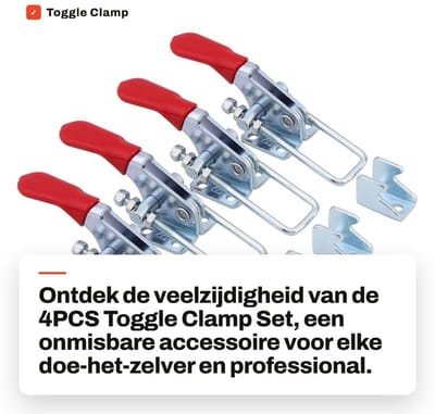 Dailygoods - Toggle Clamp Set - Latch Type - 163kg Capaciteit - Voor Trailer en Lids - Krachtige Bevestiging - Handige Montage - Duurzaam en Betrouwbaar