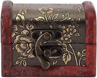 Vintage Houten Schatkist – Decoratieve Opbergdoos met Tijdloos Ontwerp voor Vrouwen en Meisjes, Perfect voor Sieraden en Accessoires