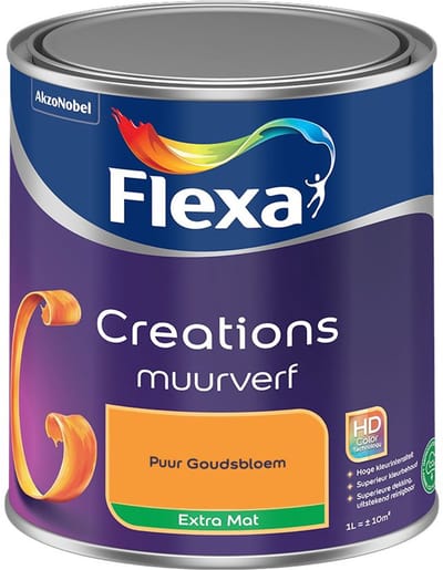 Flexa - Creations Muurverf Extra Mat - Puur Goudsbloem - Mengverf - 1 L